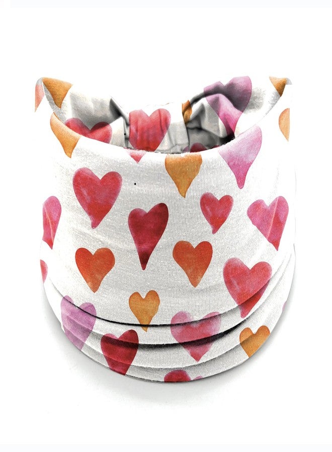 winthrop 4 Pcs Valentine's Day Headbands for Women, Pink Wide Turban Dress Up Costume Breathable Stretchy Non Slip Head Wrap, Love Heart Printed Pattern Holiday Fall Winter Hair Band for Yoga Running Party - Image 3